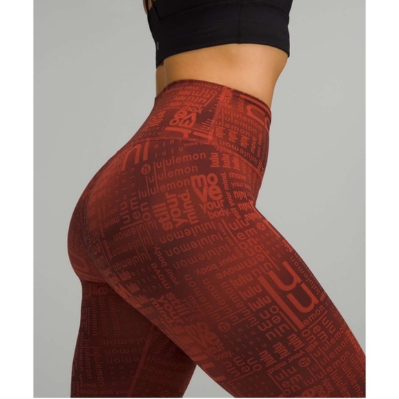 Lululemon Wunder Train HR Tight 25" Contour Fit Red Leggings Women's Size 12 NWT